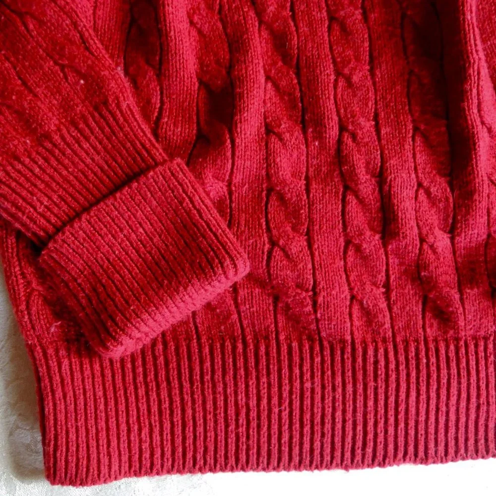 GAP Soft Red Cable Angora Blend Crew Neck Sweater S